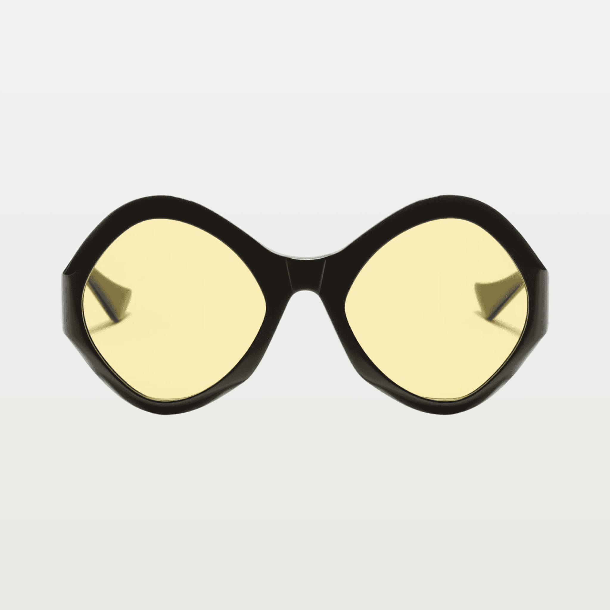 Round Acetate Eyewear — BLACK/YELLOW image