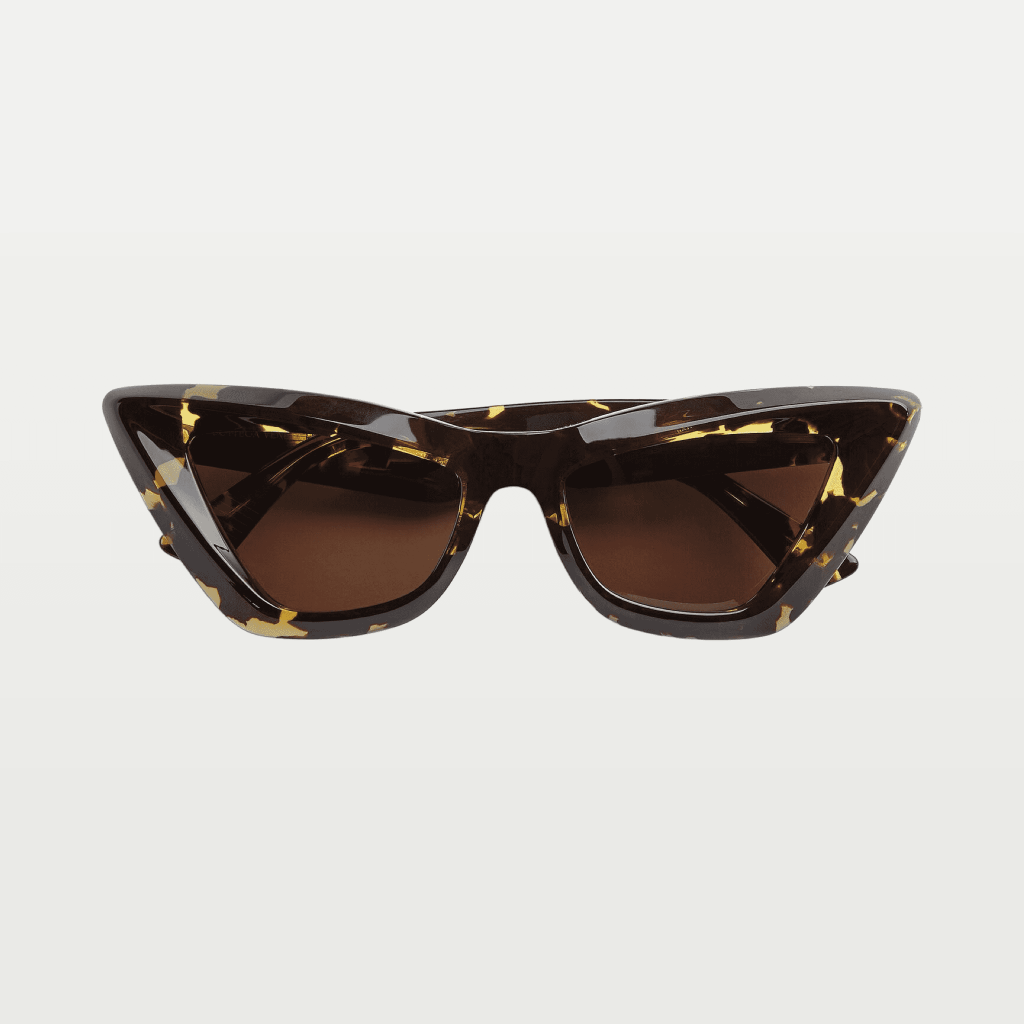 Women's Angle Acetate Pointed Cat Eye Sunglasses in Havana / Brown image