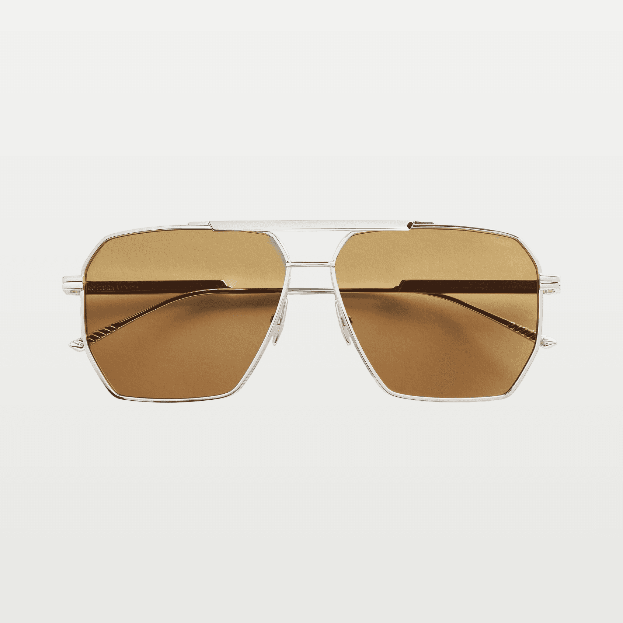Men's Classic Aviator Sunglasses in Silver / Brown image