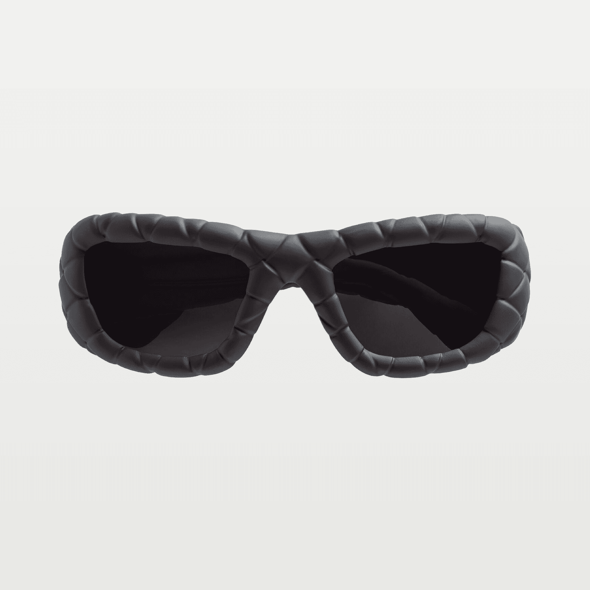 Intrecciato Rectangular Sunglasses in Black/grey image